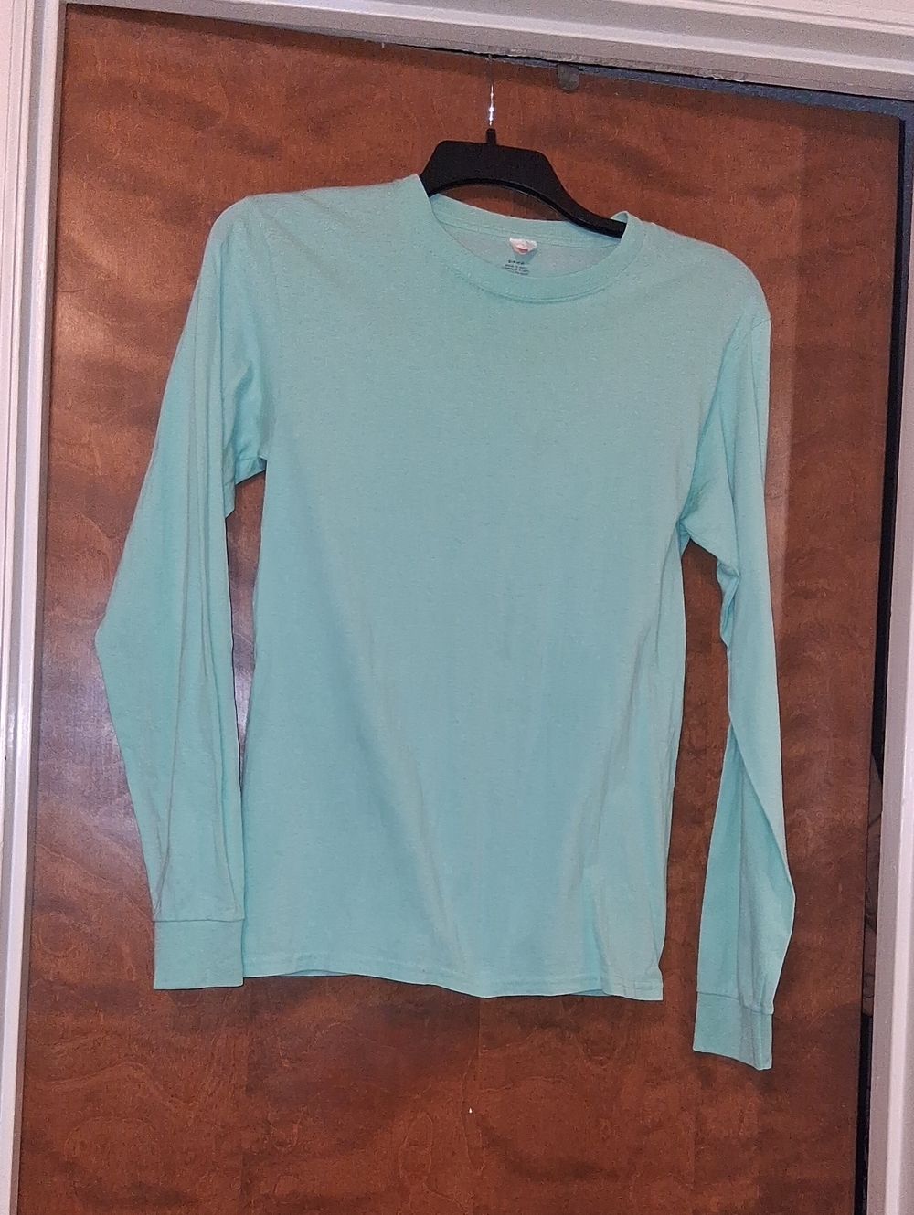 Hanes Mint Green Long Sleeve Crewneck Tee